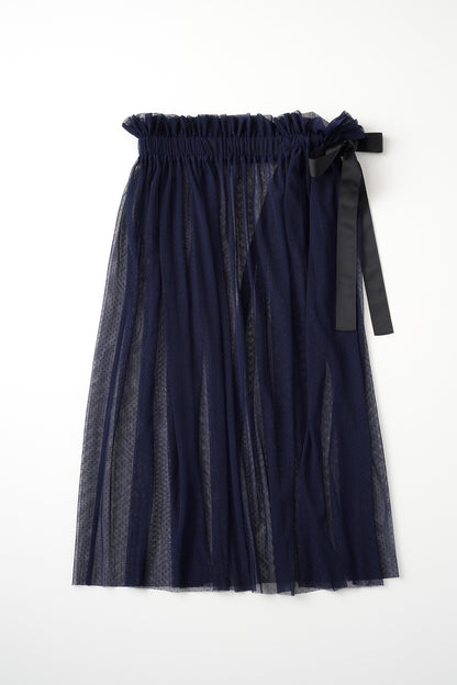 Tulle topping skirt(Navy)