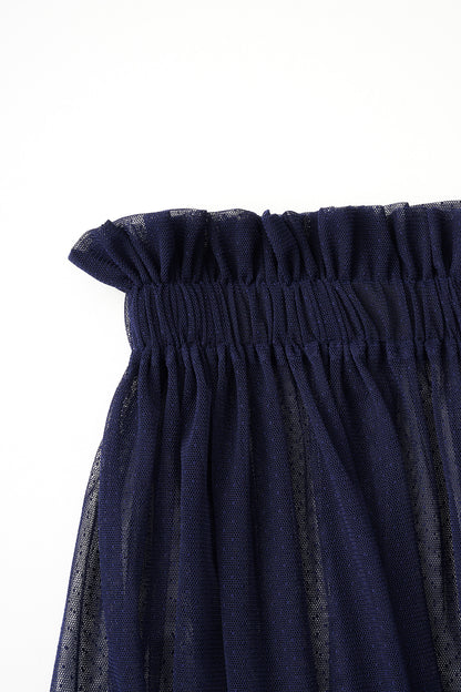 Tulle topping skirt(Navy)
