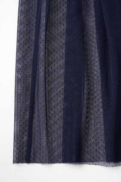 Tulle topping skirt(Navy)