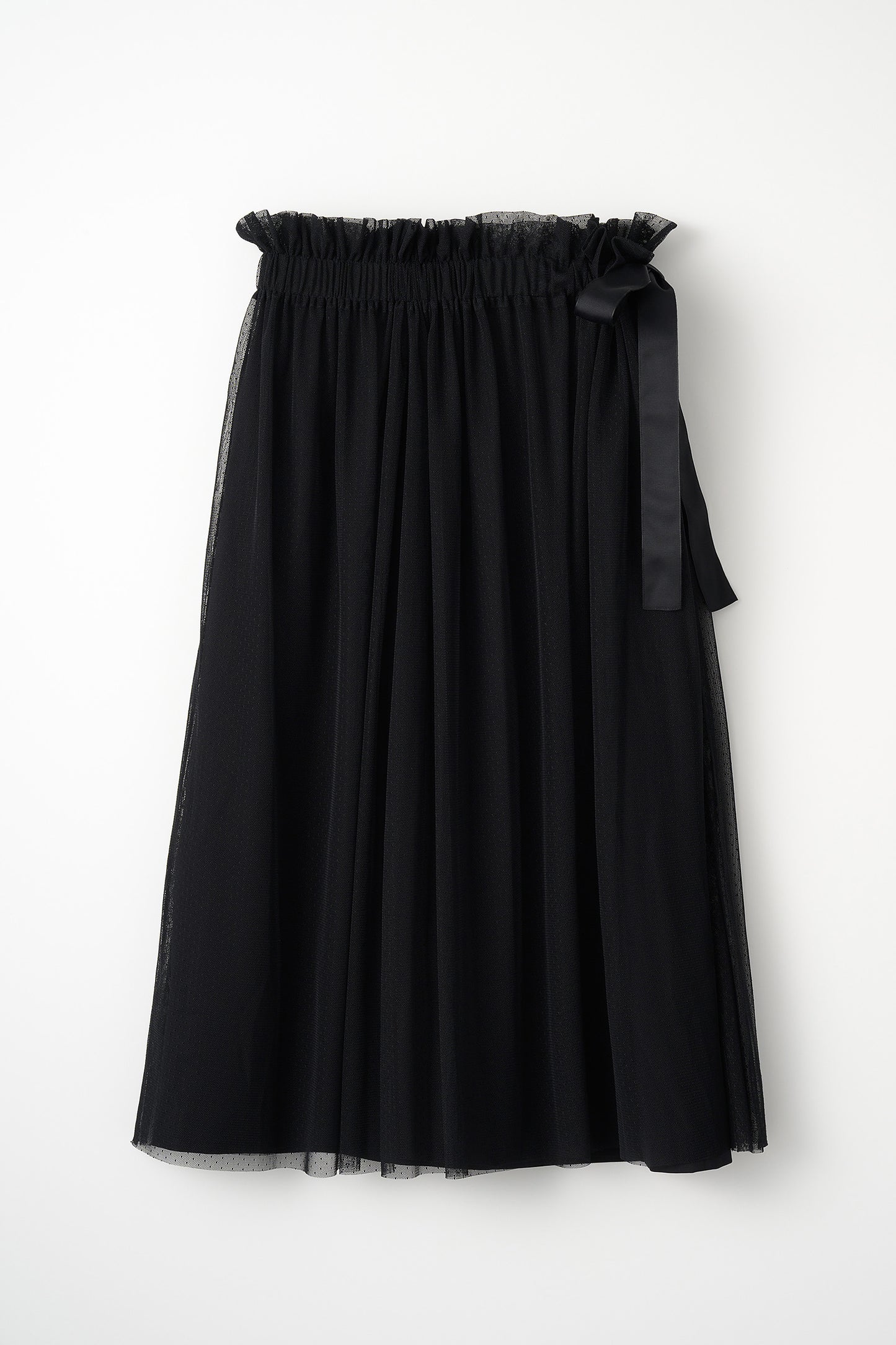 Tulle topping skirt(Black)