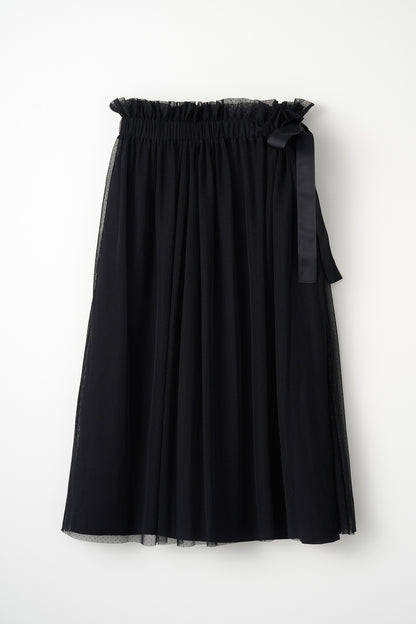 Tulle topping skirt(Black)