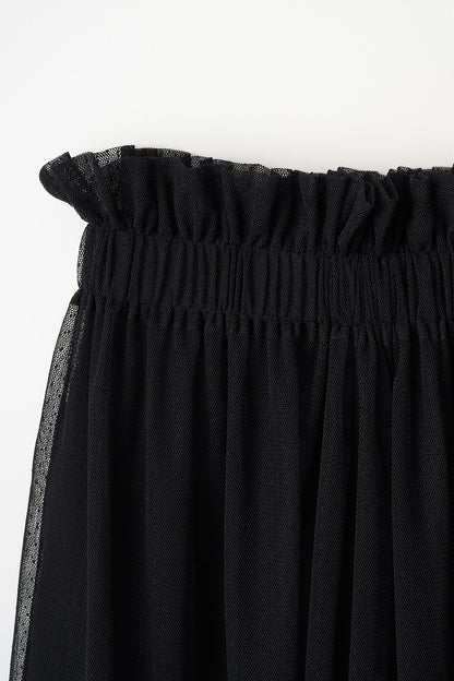 Tulle topping skirt(Black)