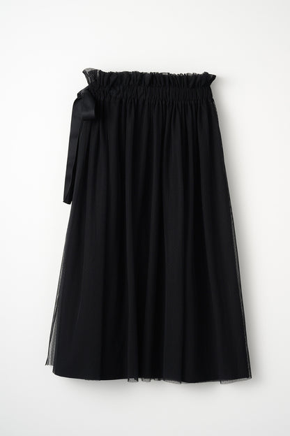 Tulle topping skirt(Black)