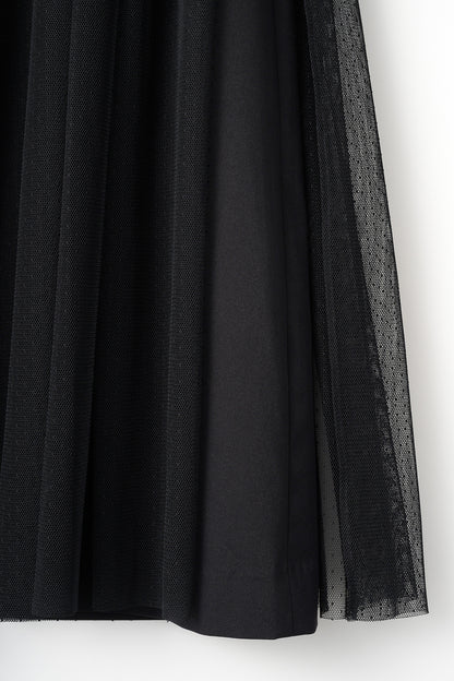 Tulle topping skirt(Black)