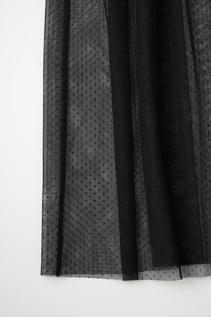 Tulle topping skirt(Black)