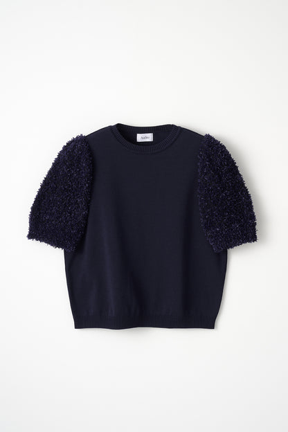 Flurries sleeve kint tops(Navy)