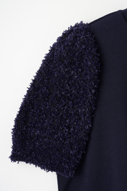 Flurries sleeve kint tops(Navy)