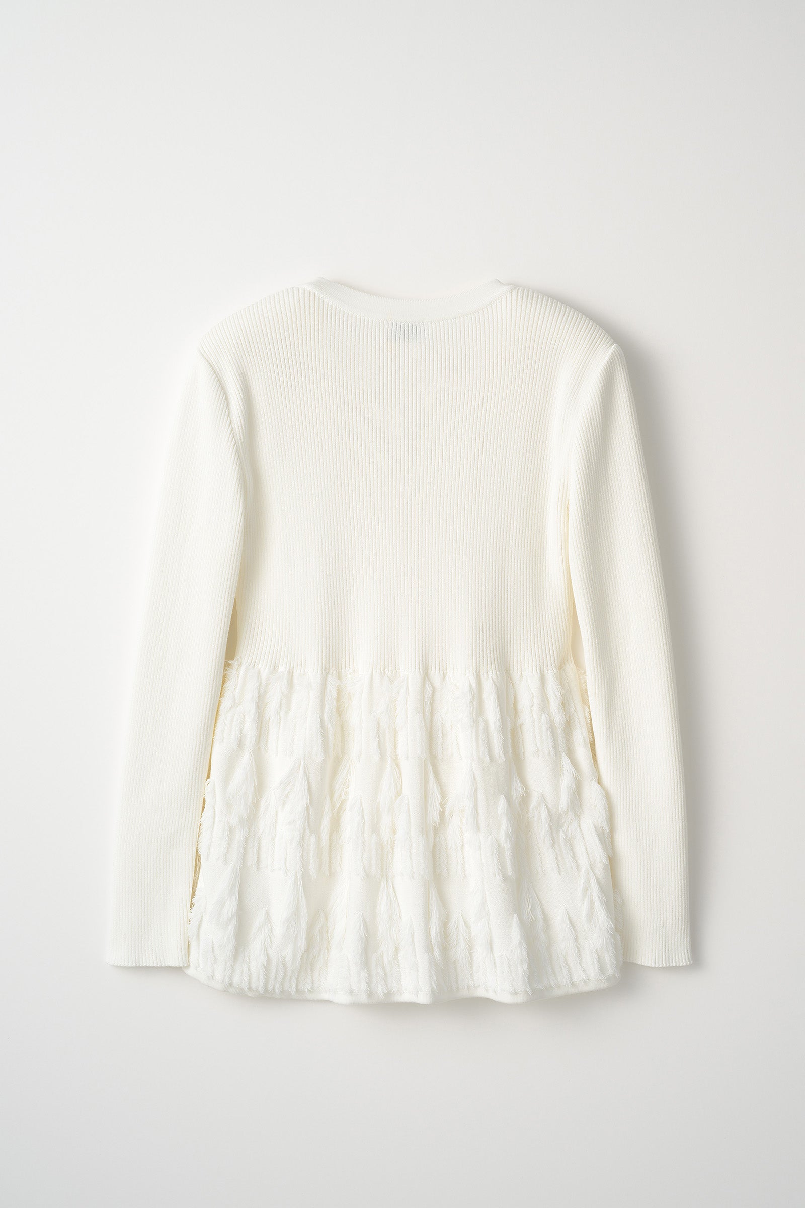 【新品未使用】airy fringe sheer tops(white) 新品未使用】airy fringe sheer tops(white)