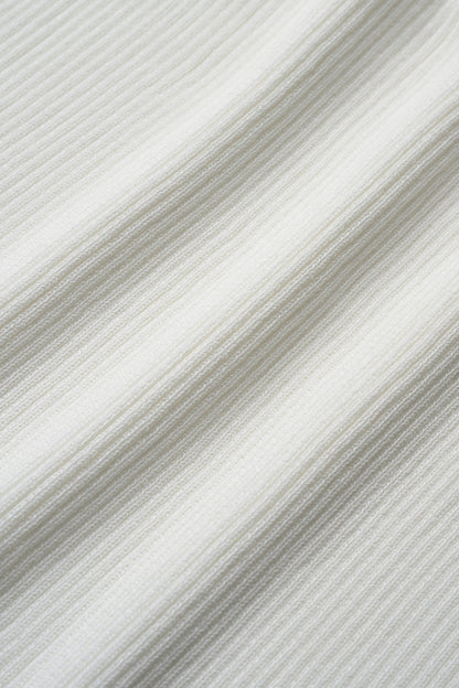 Fringe rib knit tops(White)