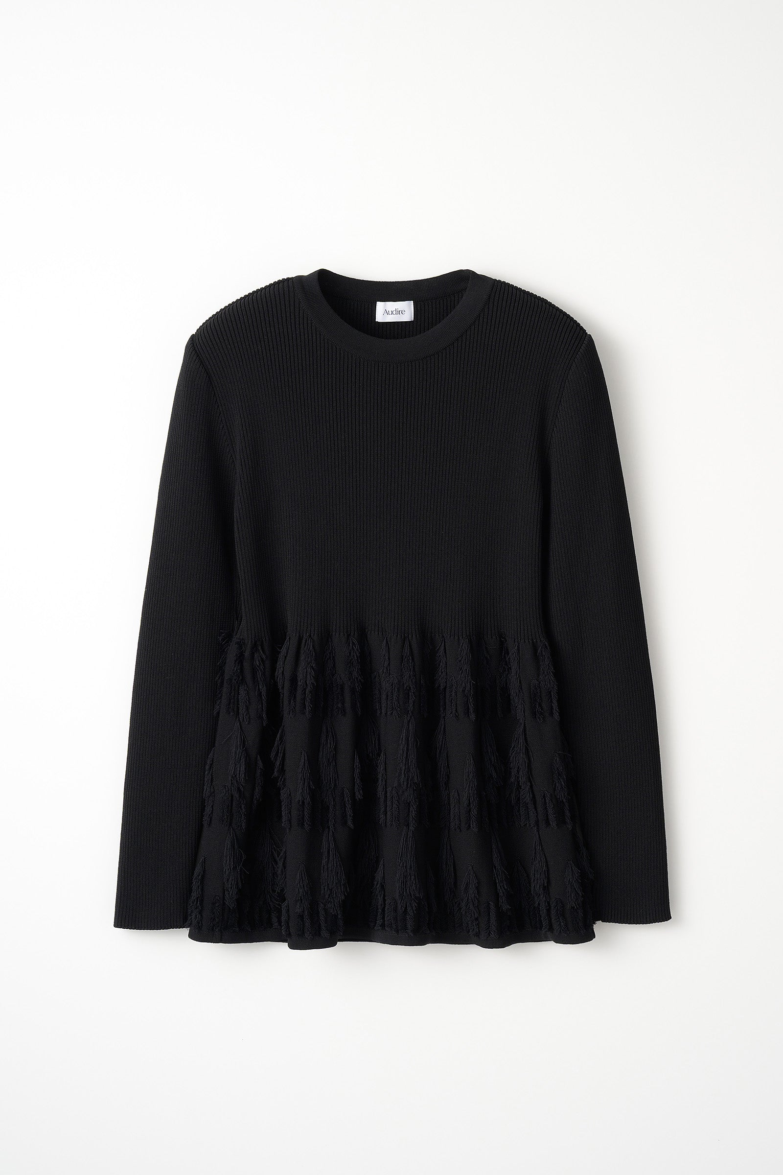 Fringe rib knit tops(Black) – Audire