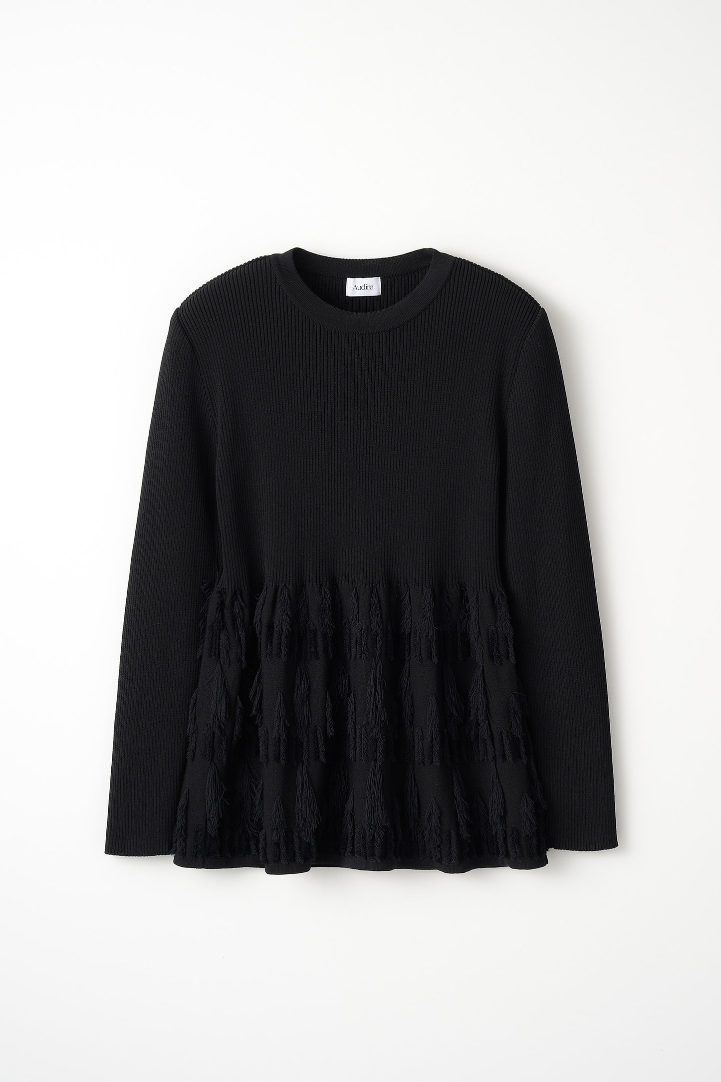 Fringe rib knit tops(Black)