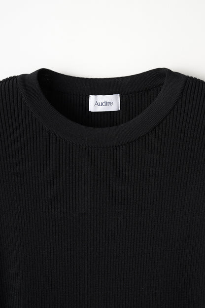 Fringe rib knit tops(Black)