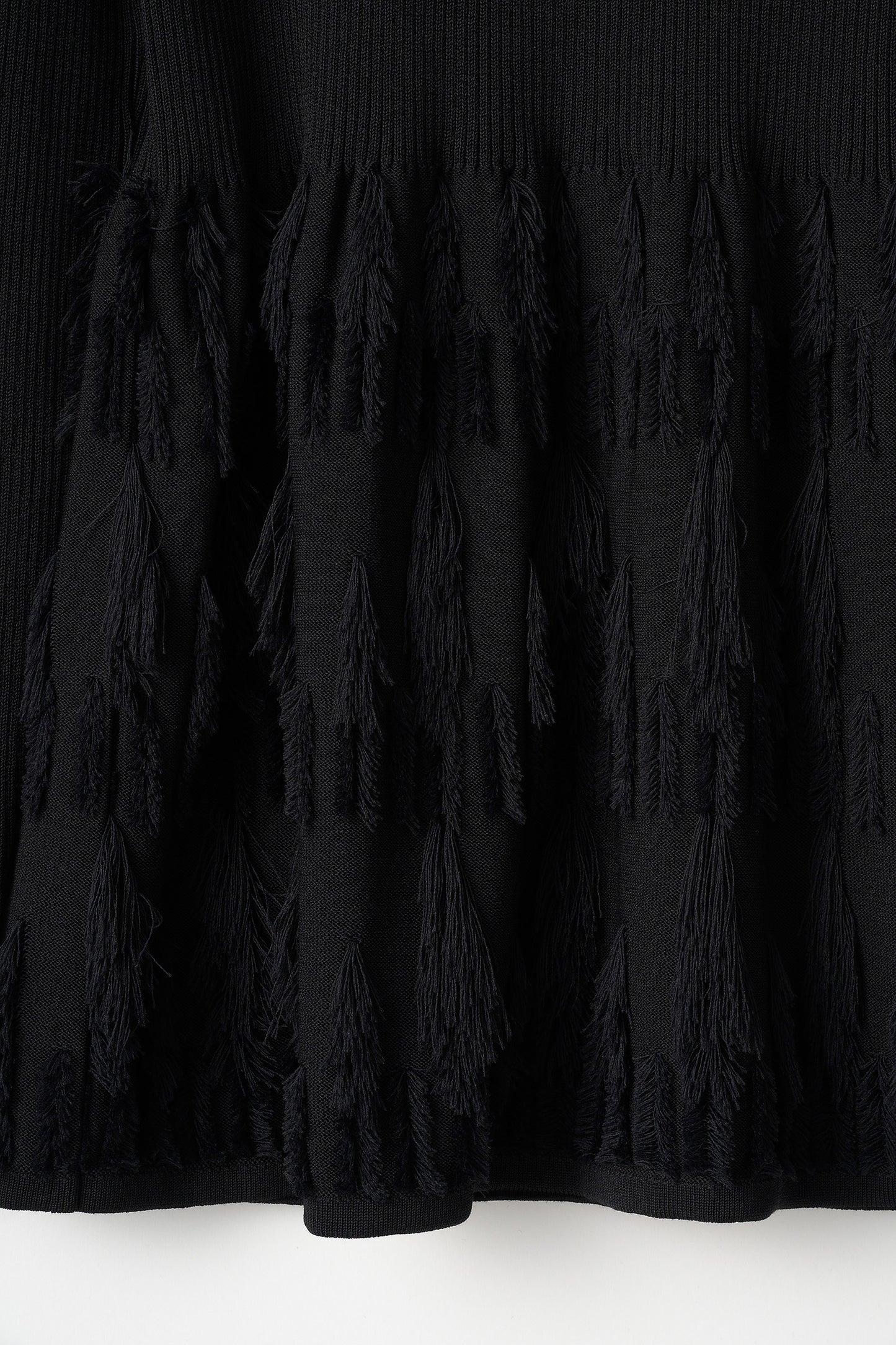 Fringe rib knit tops(Black)