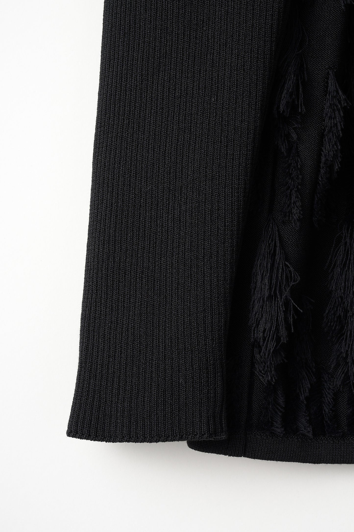 Fringe rib knit tops(Black)