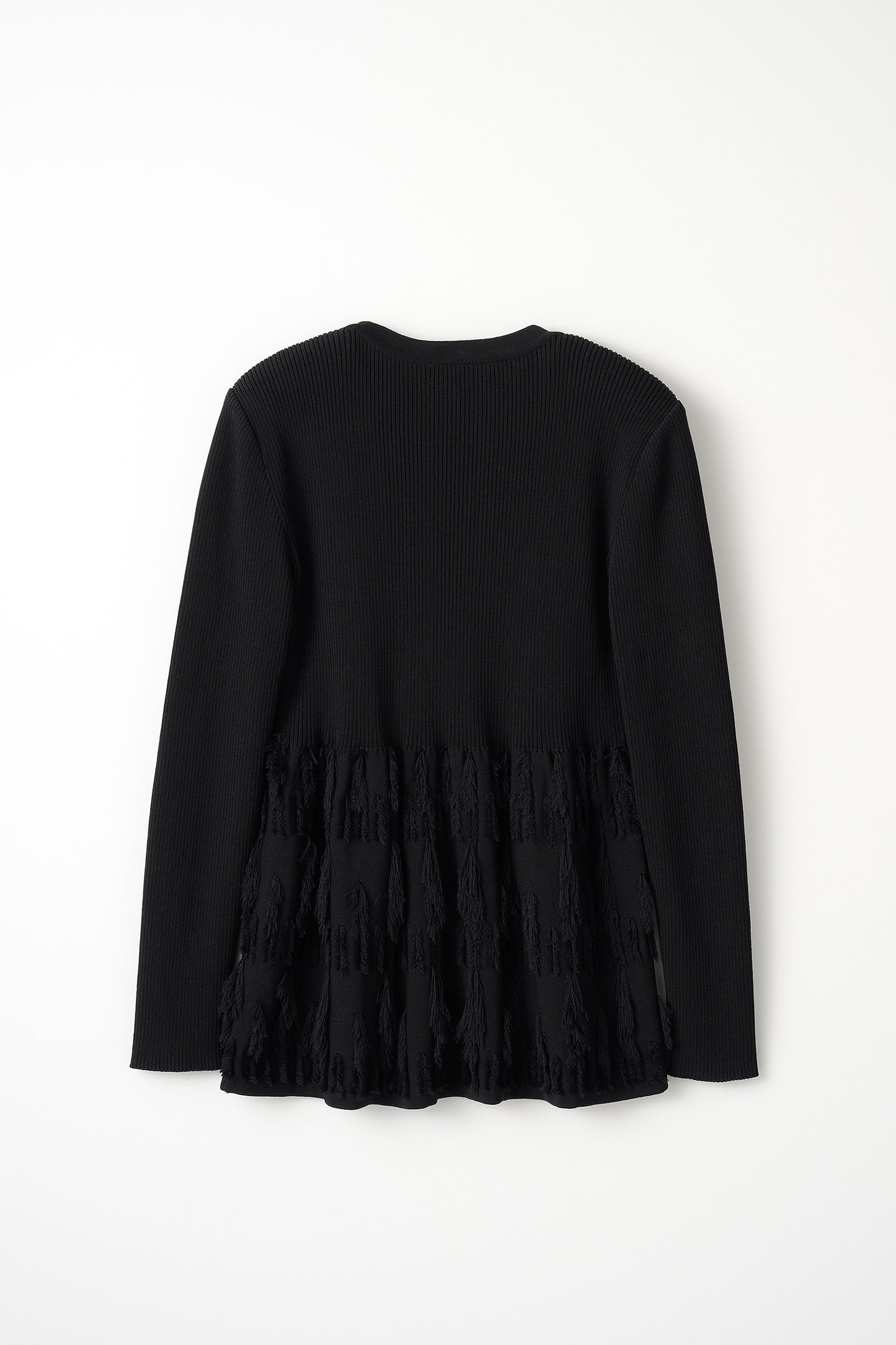 Fringe rib knit tops(Black)