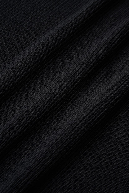 Fringe rib knit tops(Black)