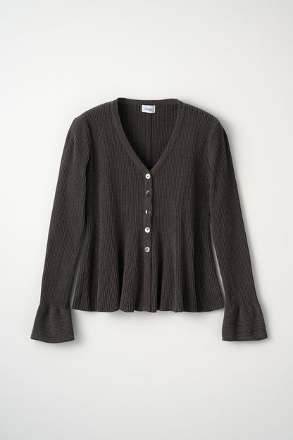 Velor touch bell cardigan(Gray)