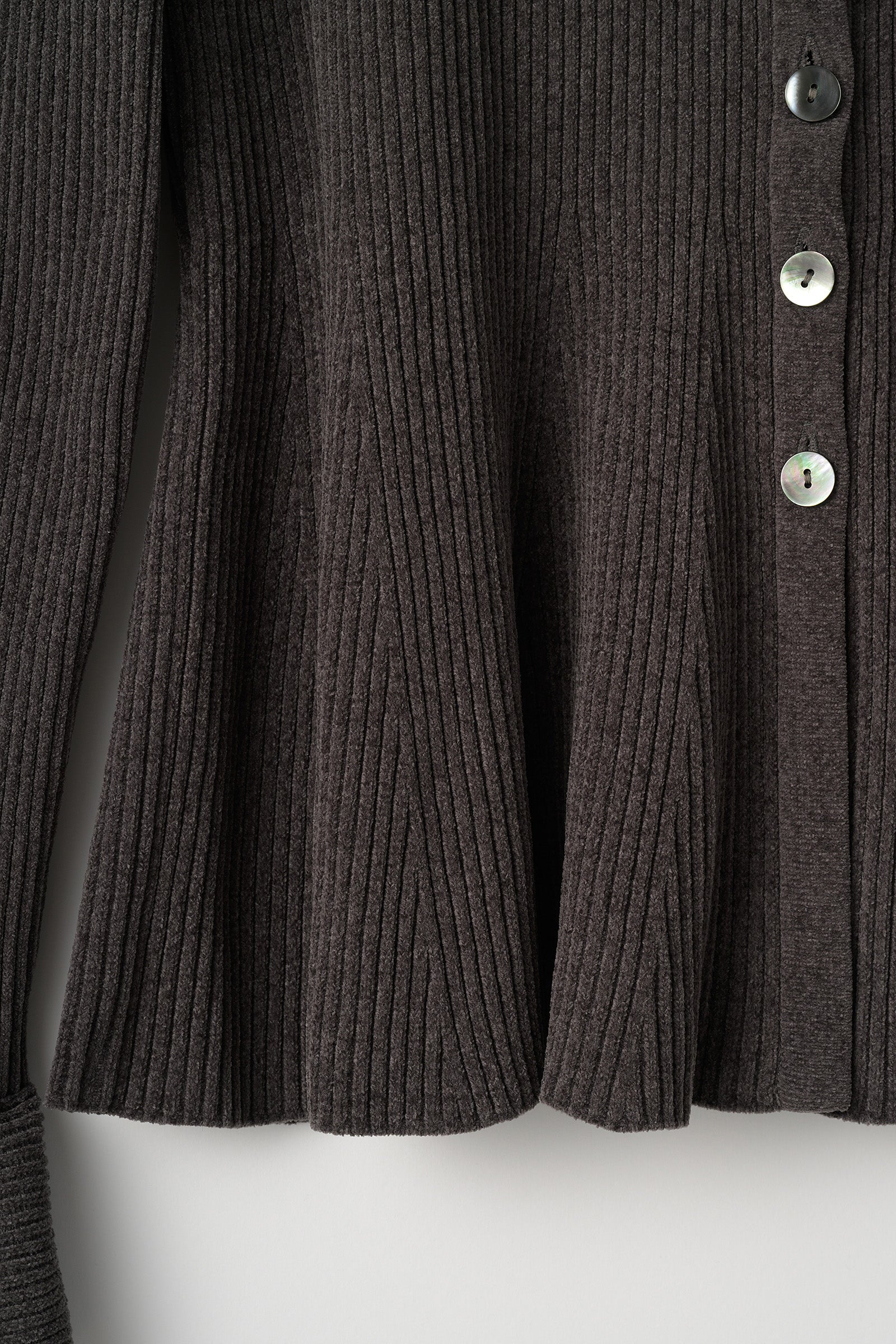 Velor touch bell cardigan(Gray) – Audire