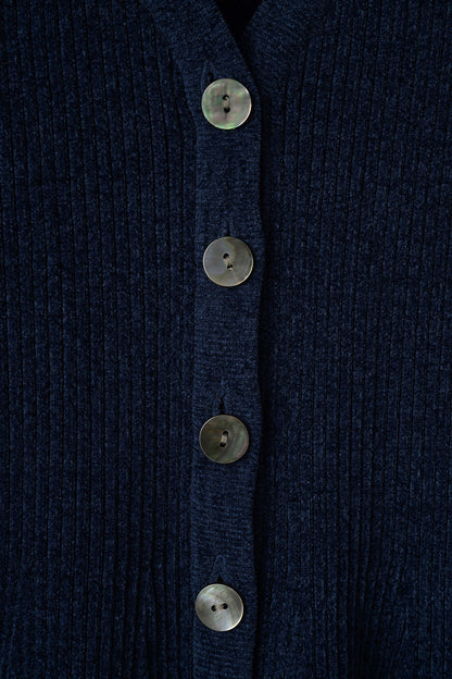 Velor touch bell cardigan(Navy)