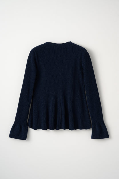 Velor touch bell cardigan(Navy)