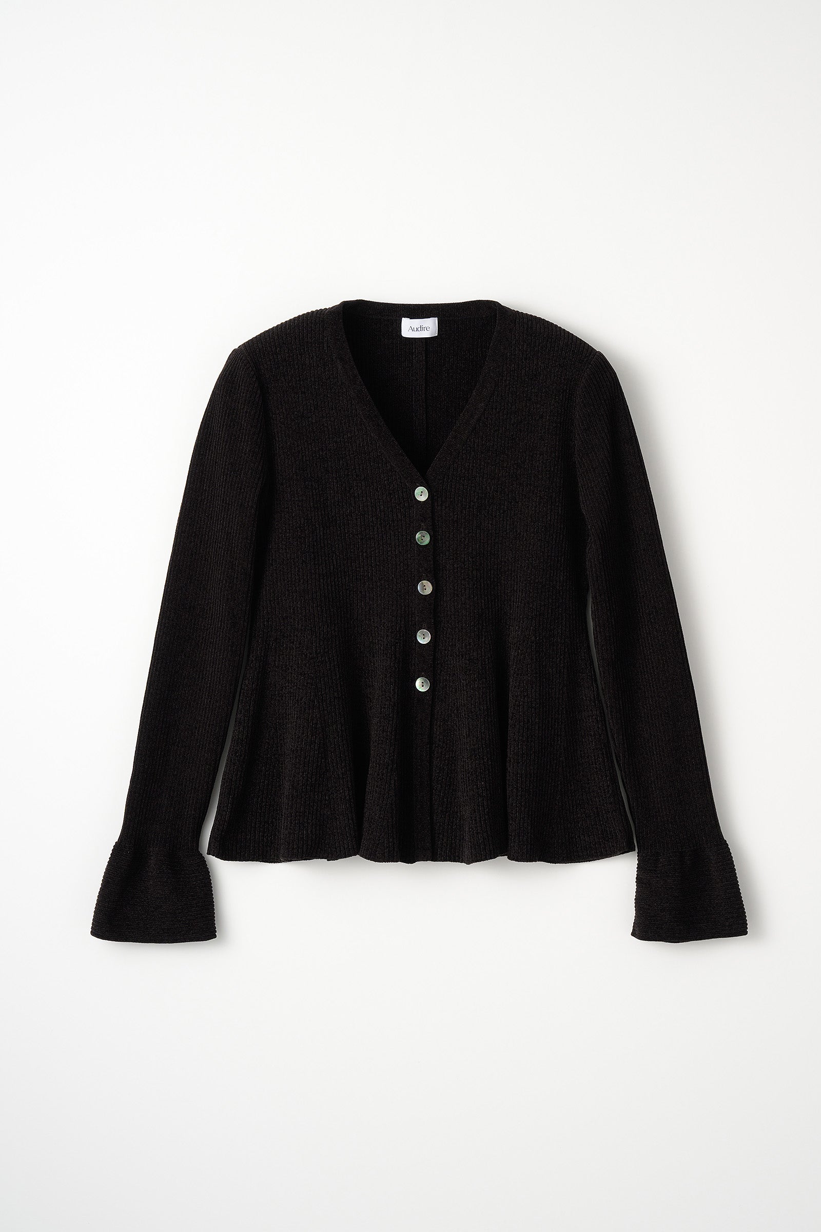 Tabrik ベロアローブカーディガン（黒） Velor touch bell cardigan(Black) – Audire
