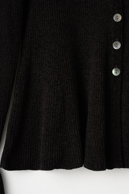 Velor touch bell cardigan(Black)