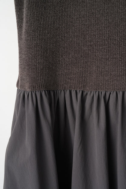 Velor touch knit dress(Gray)