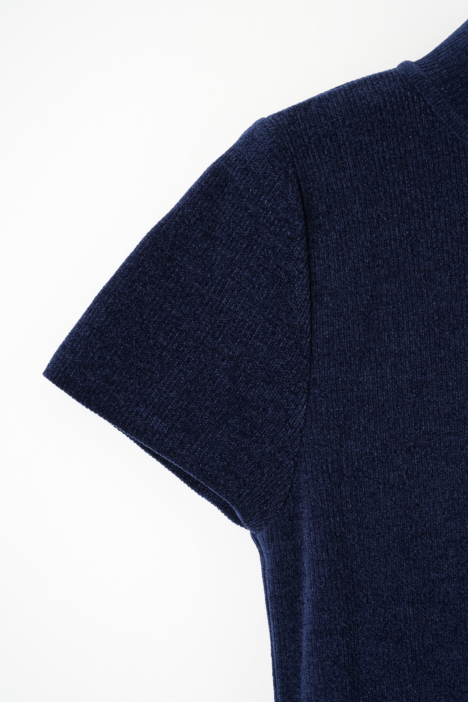 Velor touch knit dress(Navy) – Audire