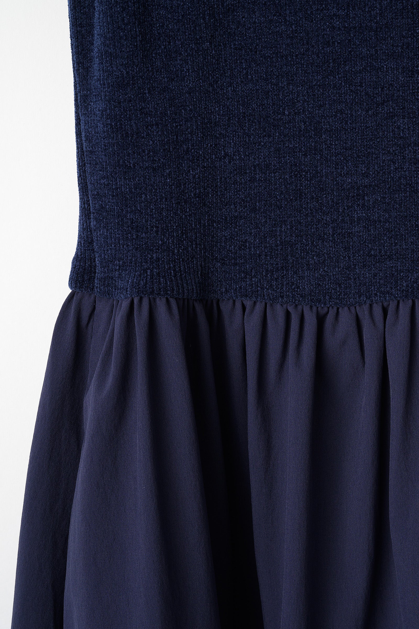 Velor touch knit dress(Navy) – Audire
