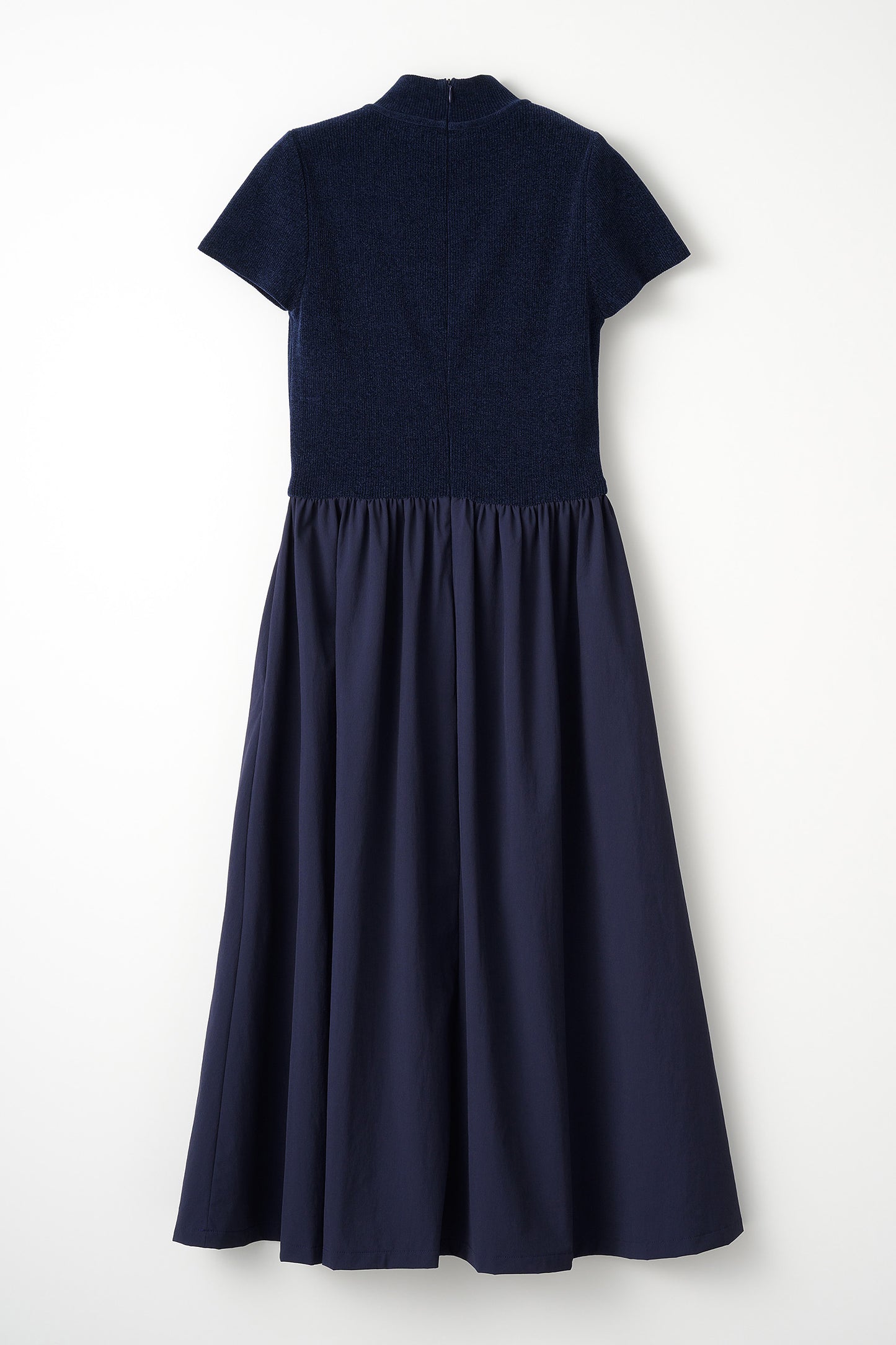 Velor touch knit dress(Navy)