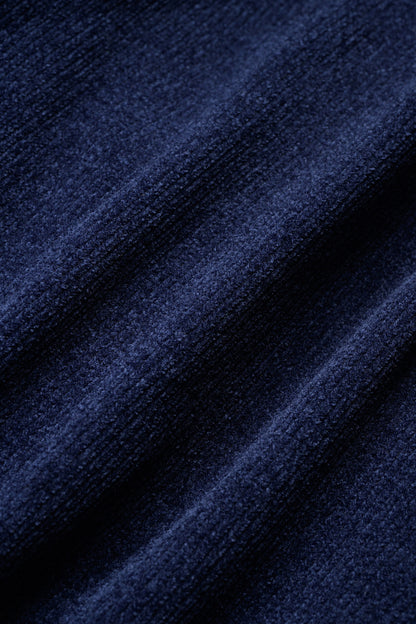 Velor touch knit dress(Navy)