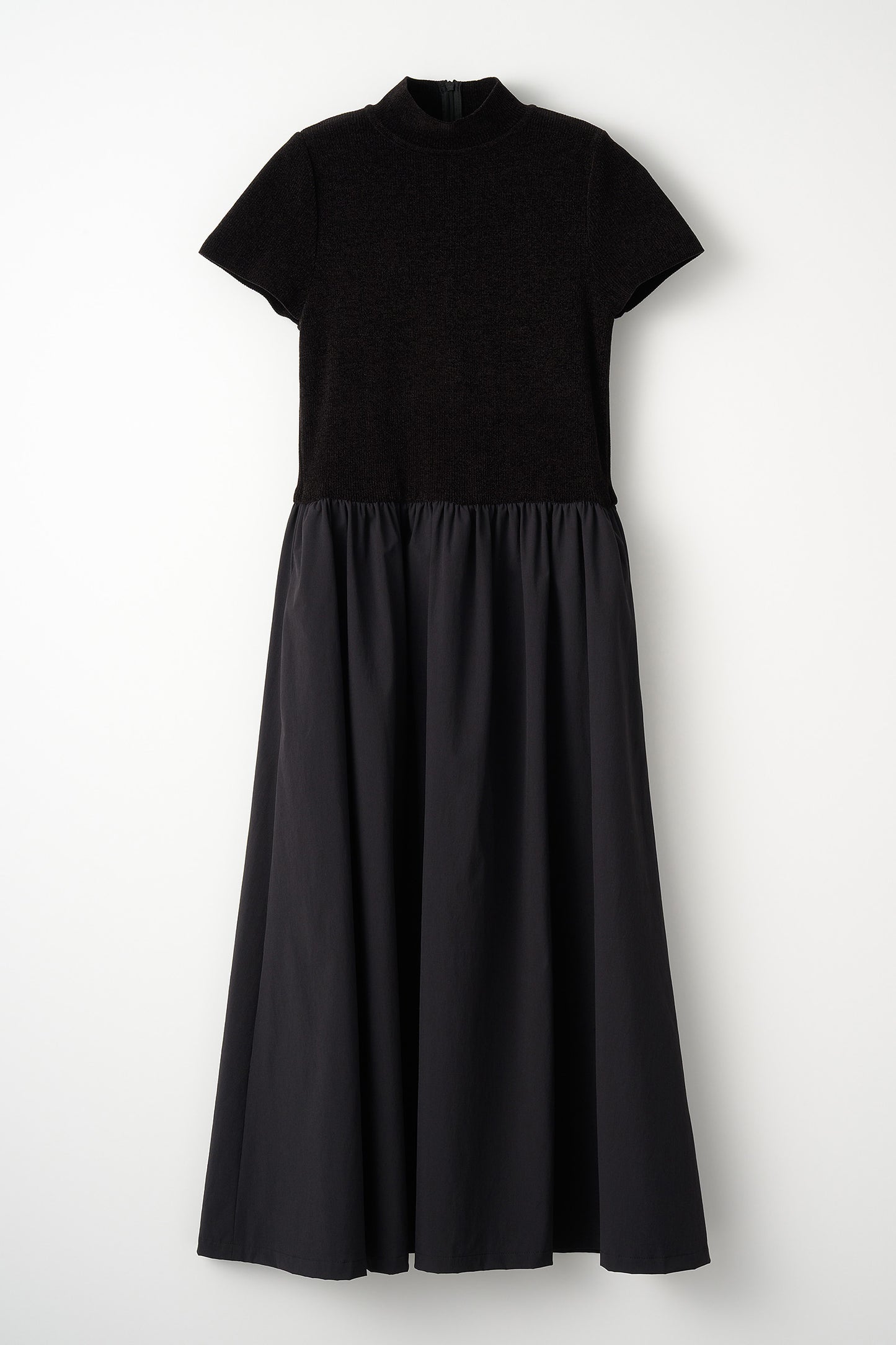 Velor touch knit dress(Black)
