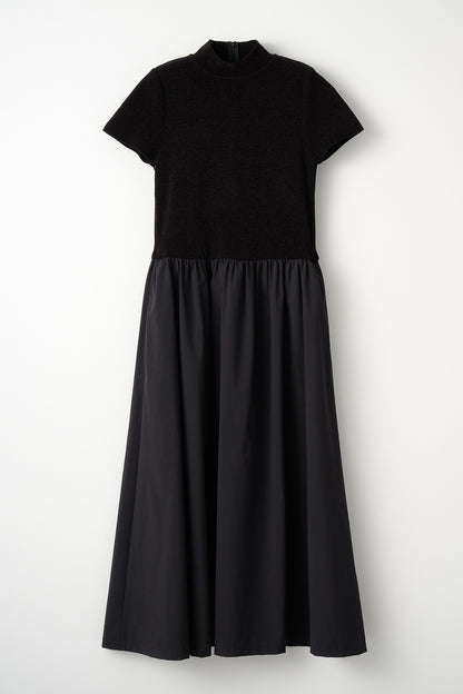Velor touch knit dress(Black)