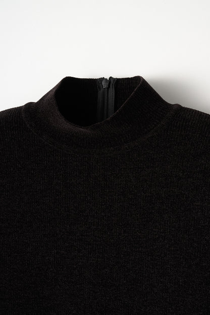 Velor touch knit dress(Black)