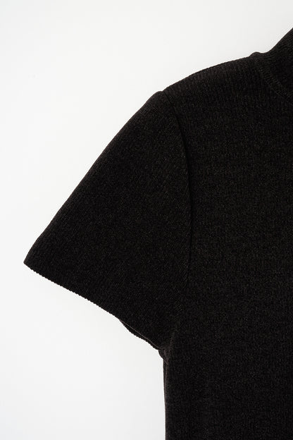 Velor touch knit dress(Black)