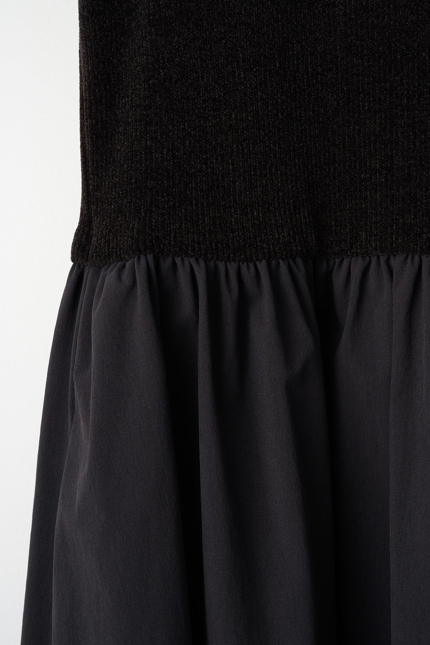Velor touch knit dress(Black)
