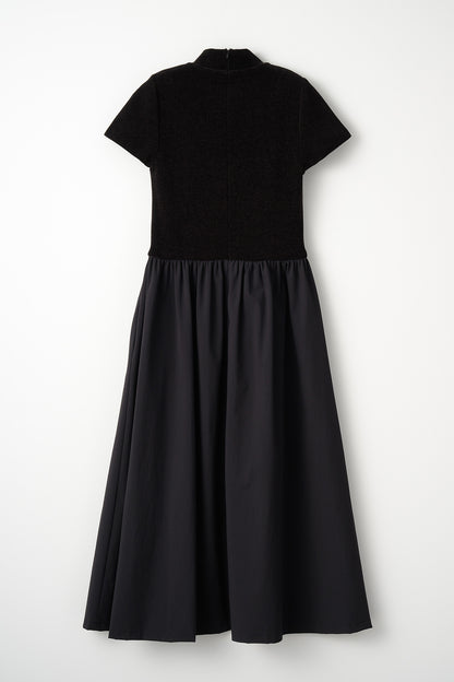 Velor touch knit dress(Black)