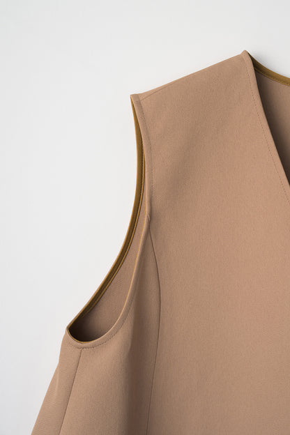 Frame layeard vest(Camel)
