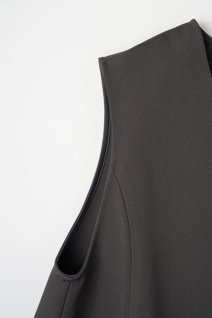 Frame layeard vest(Charcoal)