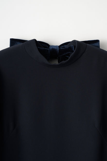 3pattern ribbon dress(Navy)