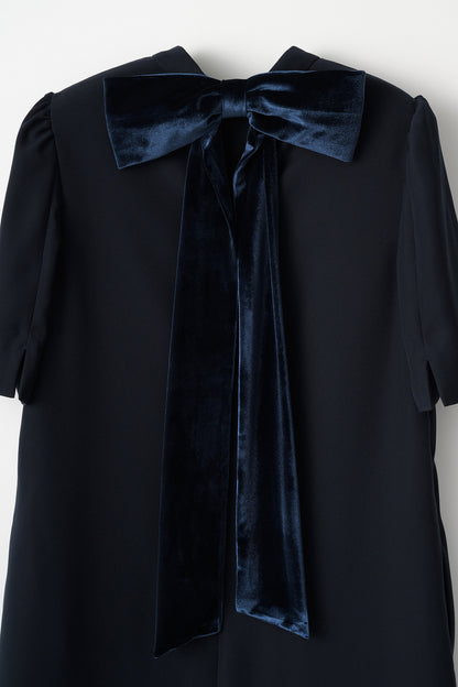 3pattern ribbon dress(Navy)