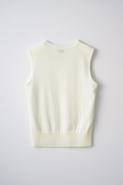 Bowtie rib ensemble knit(Ivory)