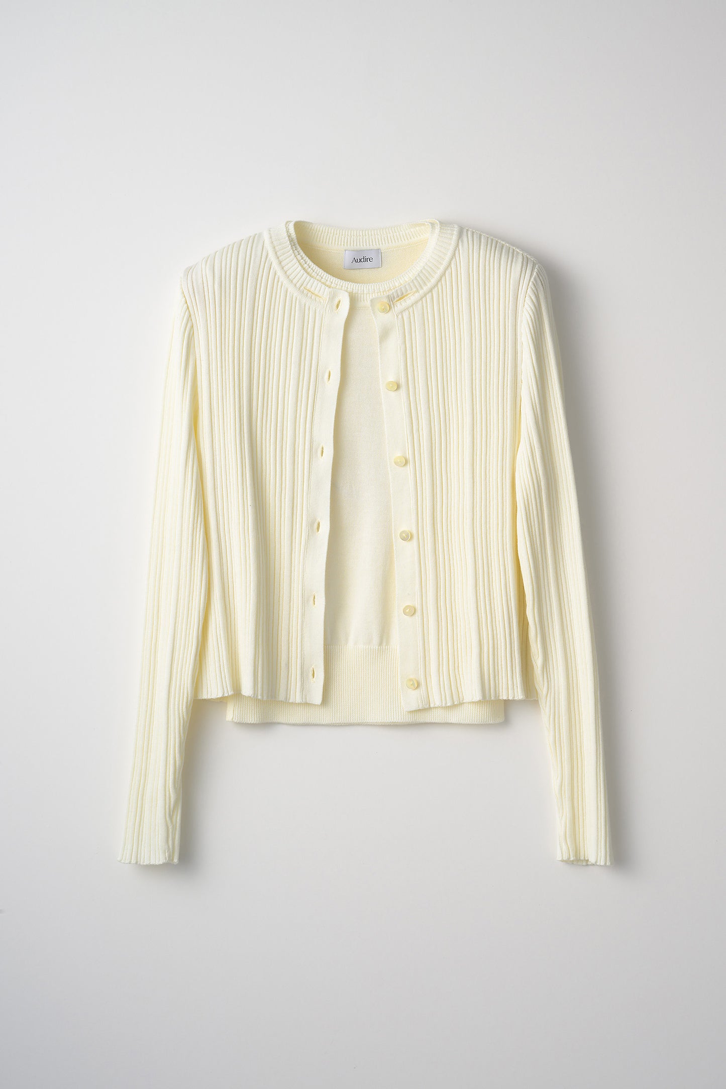 Bowtie rib ensemble knit(Ivory)