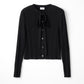 Bowtie rib ensemble knit(Black)