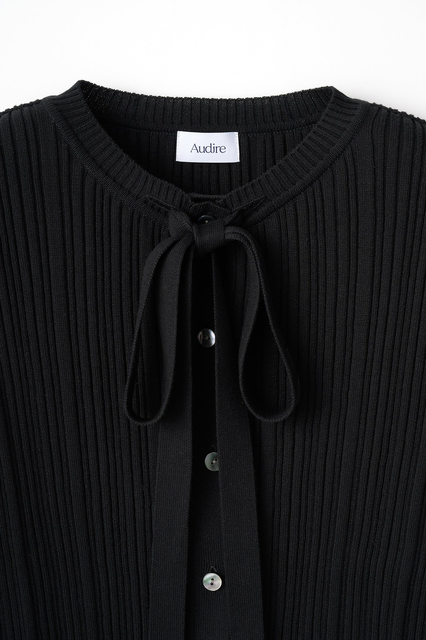 Bowtie rib ensemble knit(Black)