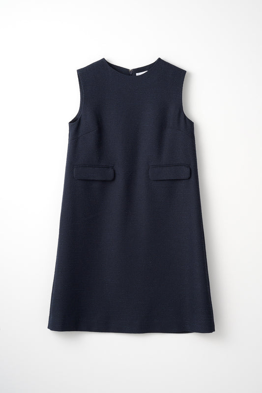 London tweed dress(Navy)