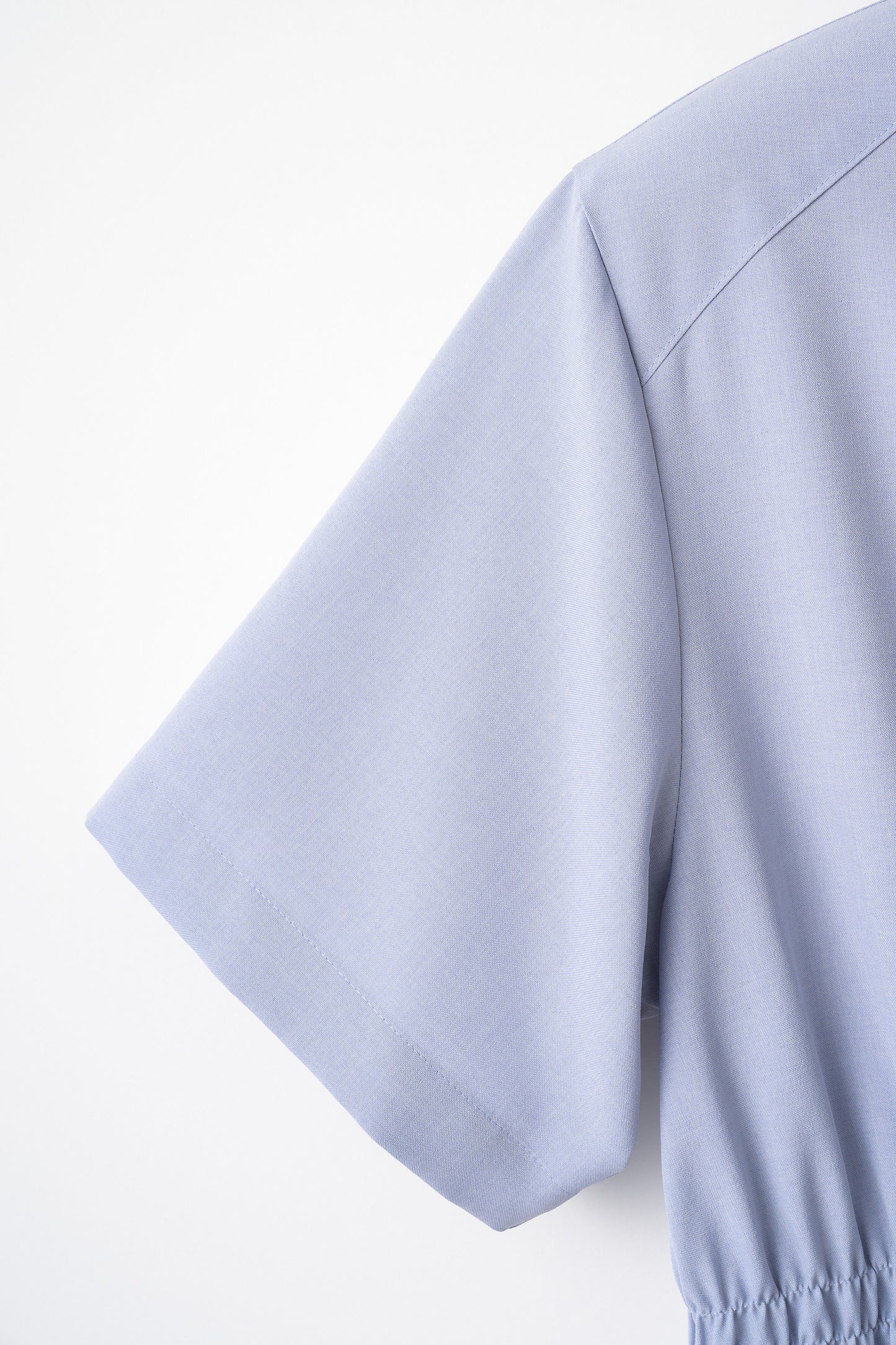 Shirring shirt dress(Blue gray)