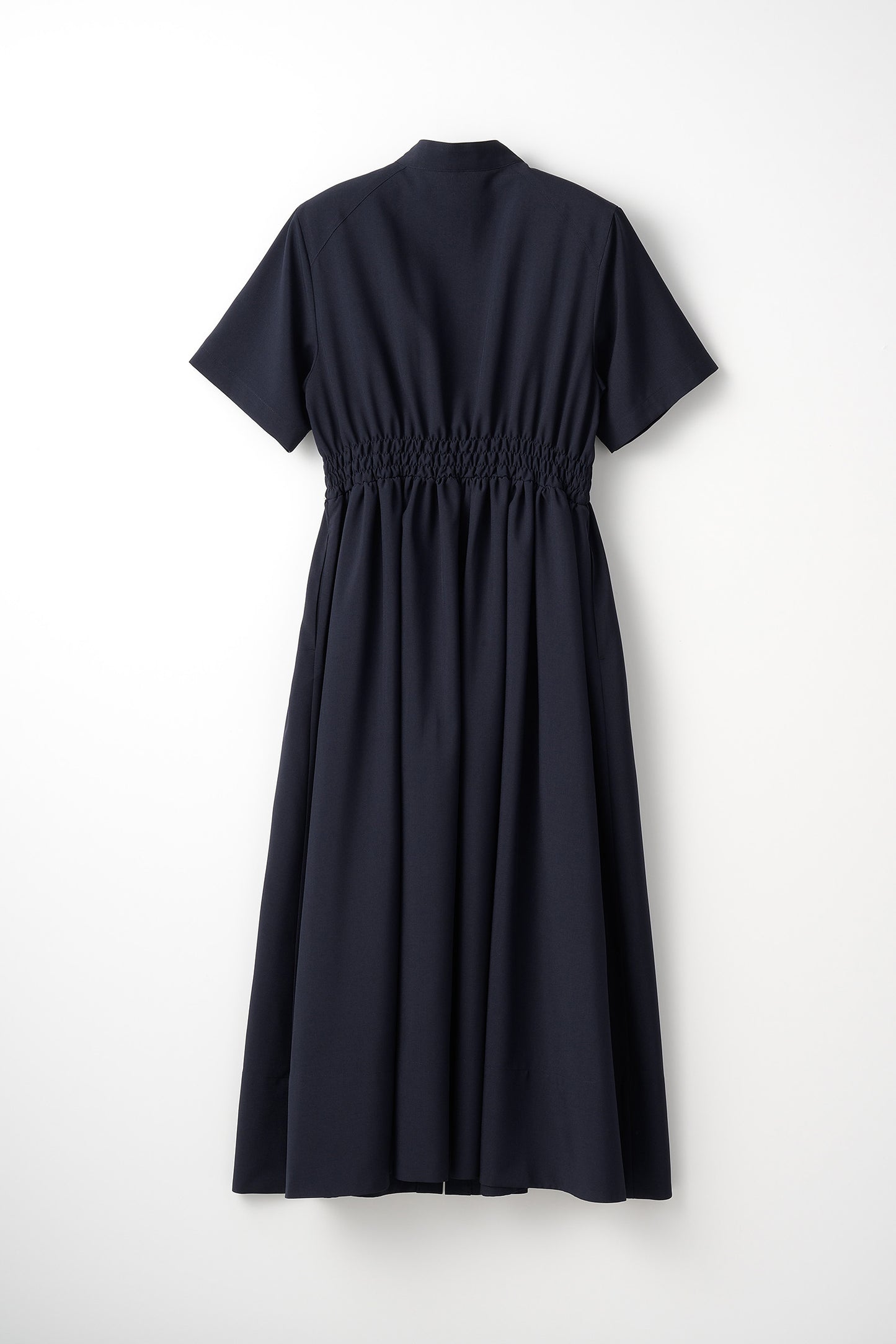 Shirring shirt dress(Navy)