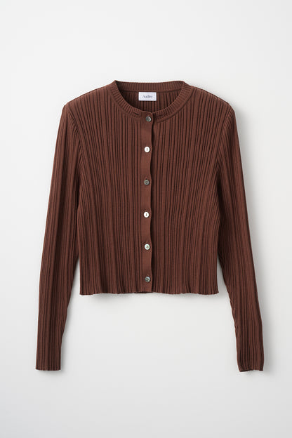Bowtie rib ensemble knit(Chocolate)