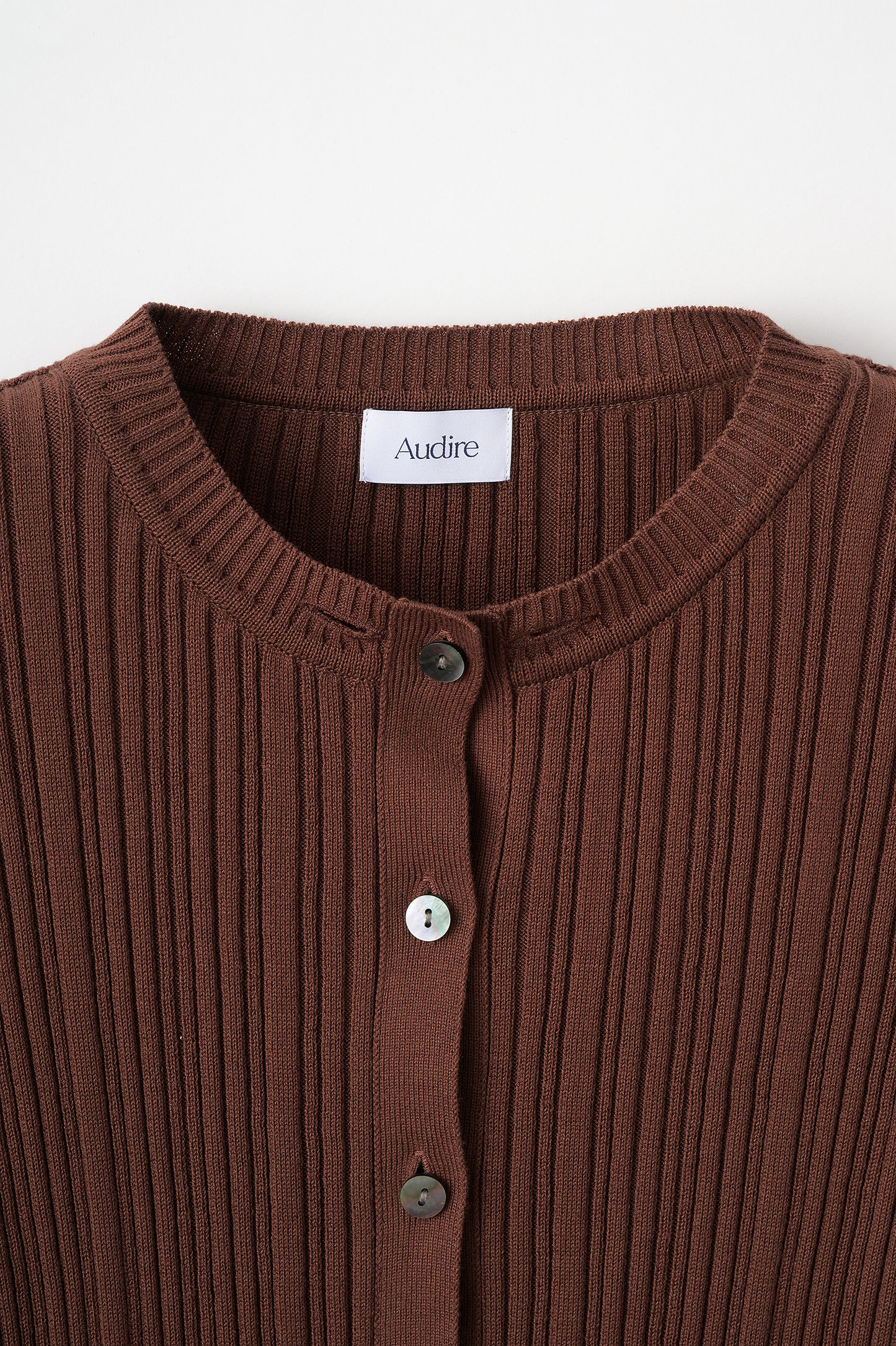 Bowtie rib ensemble knit(Chocolate)